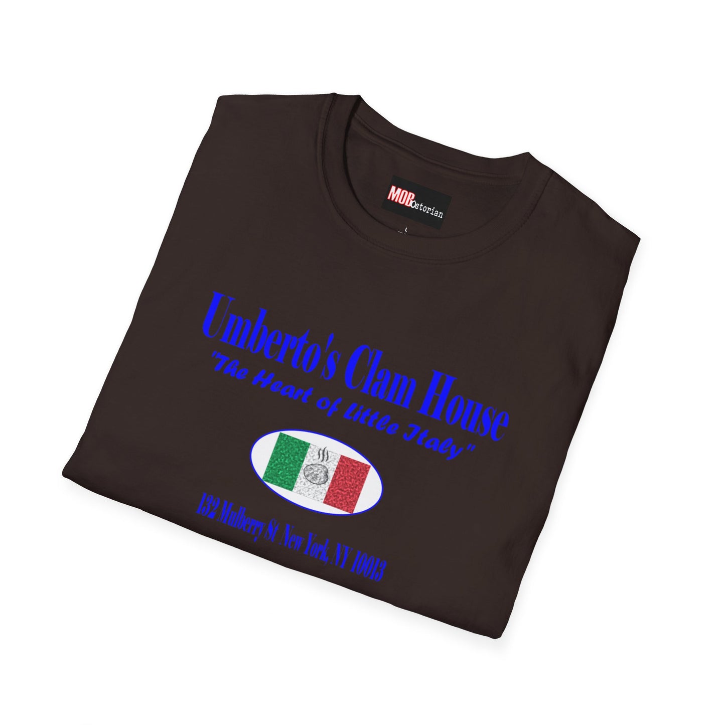 Umberto's Clam House Blue Lettering