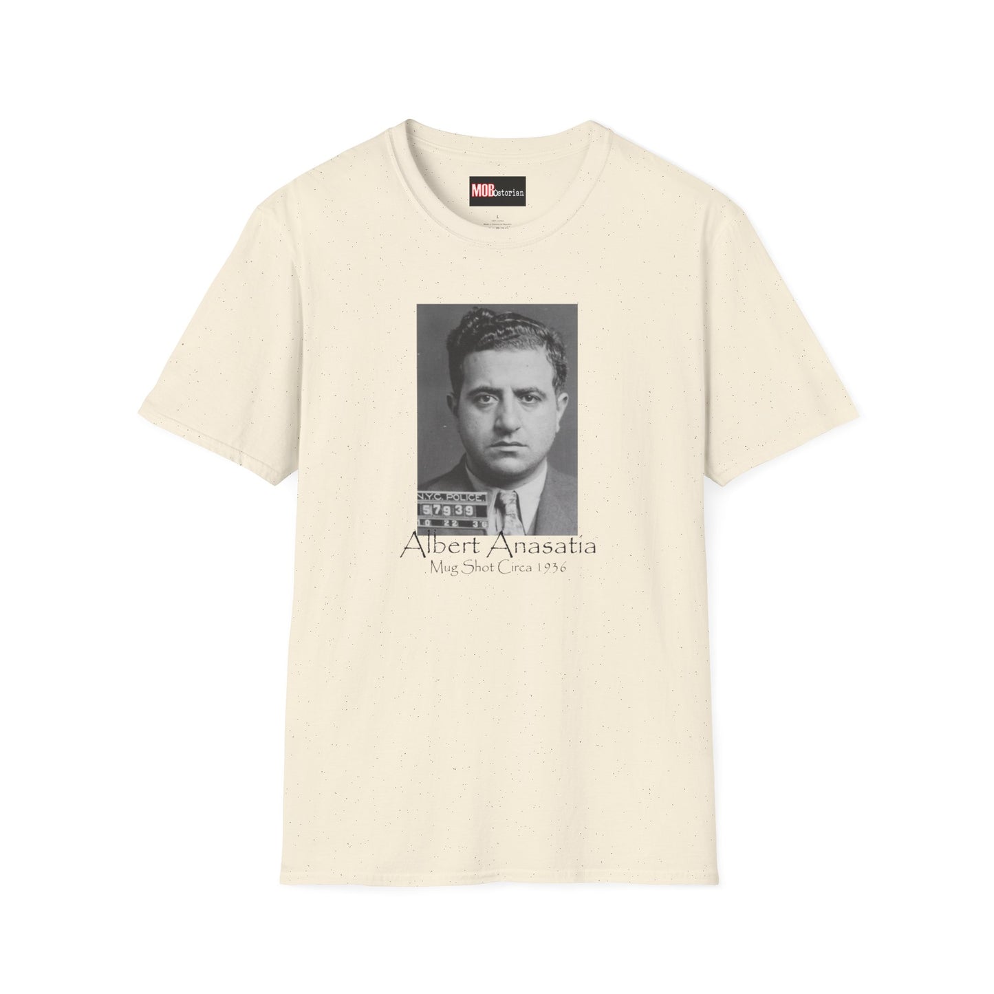 Albert Anastasia Mug Shot (With Background and Black Lettering)