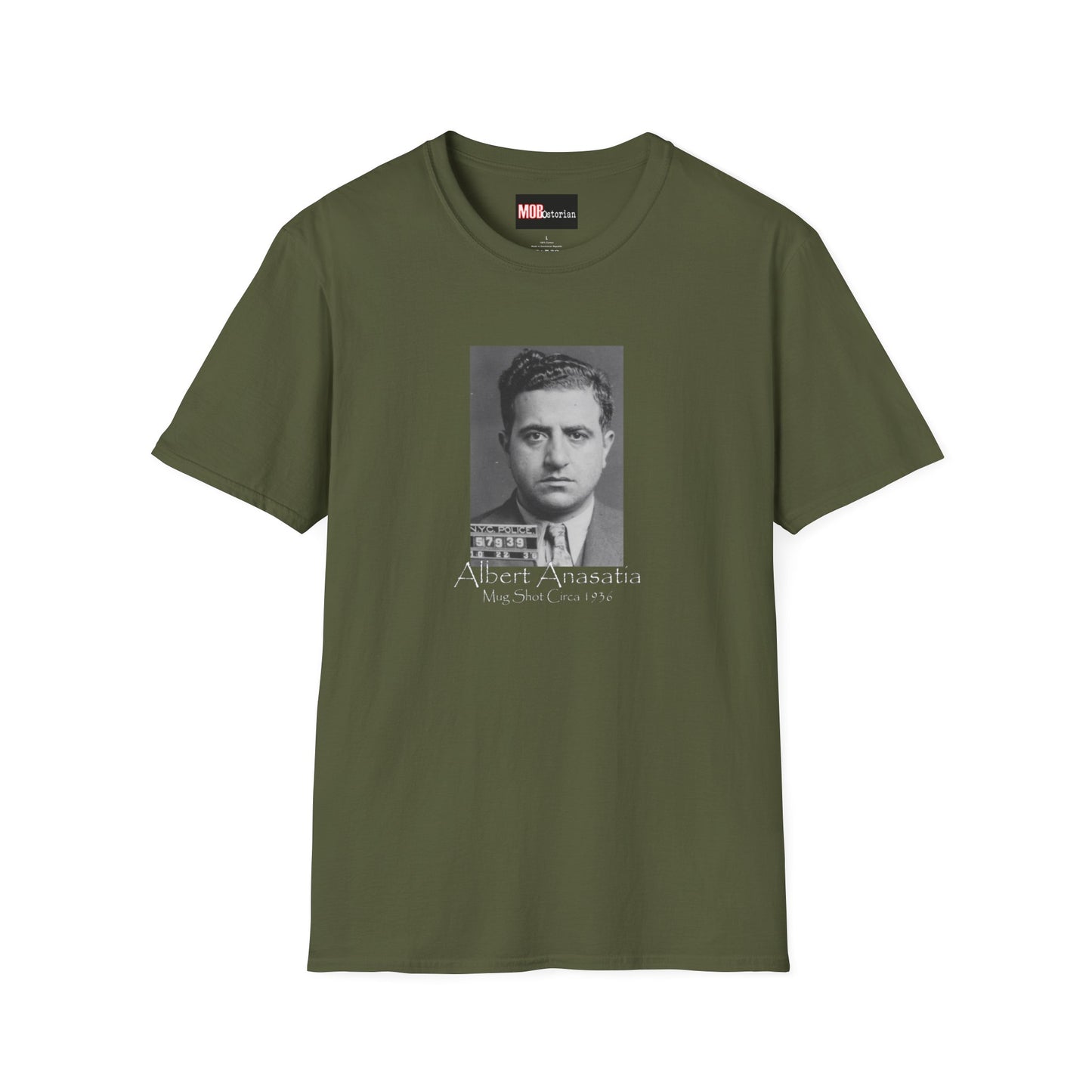 Albert Anastasia Mug Shot (With Background and White Lettering)