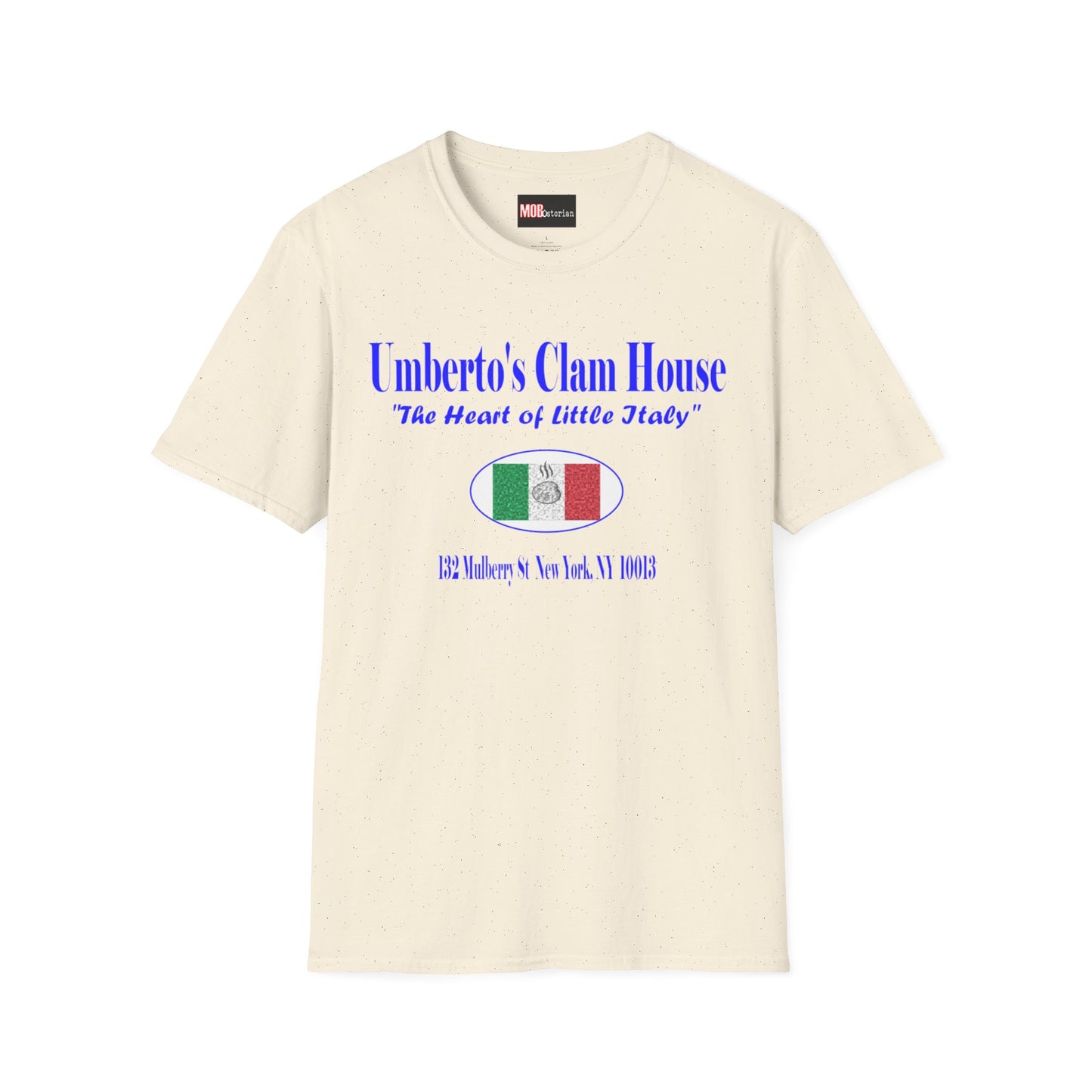 Umberto's Clam House Blue Lettering
