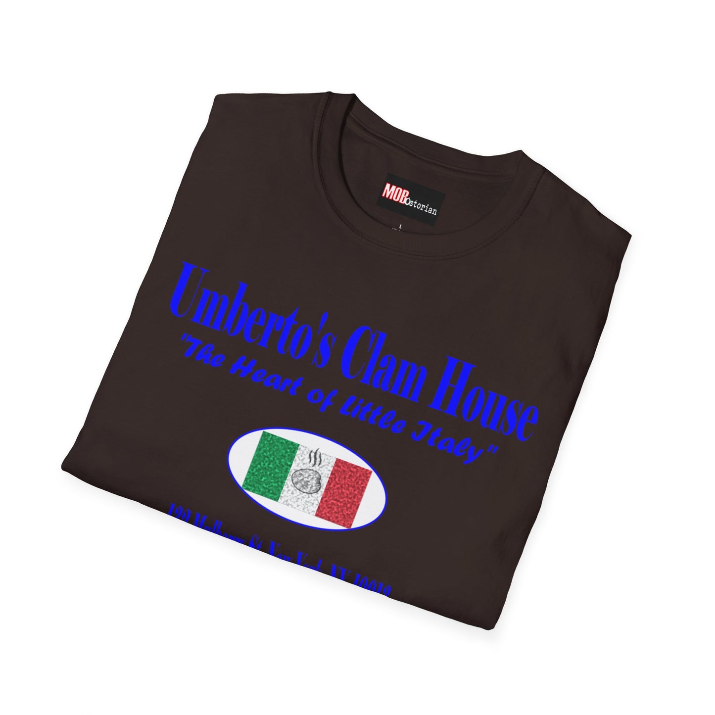Umberto's Clam House Blue Lettering