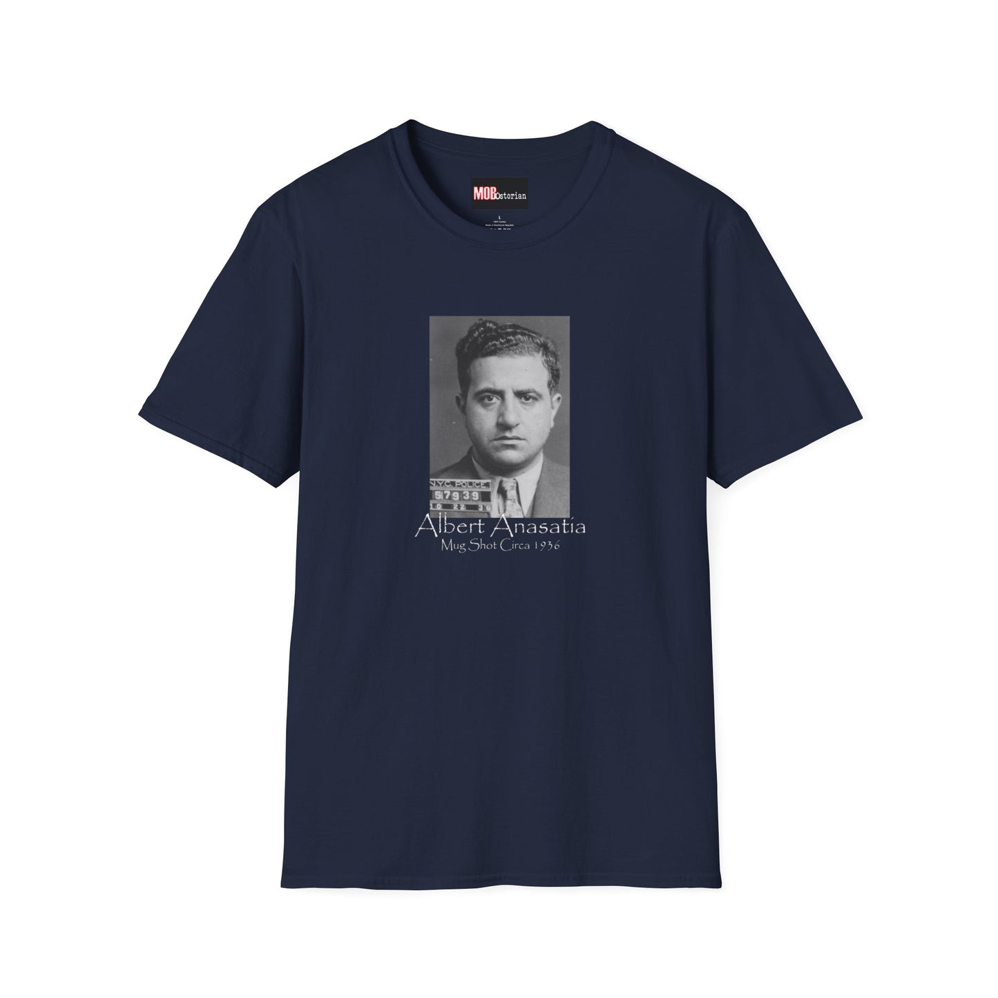 Albert Anastasia Mug Shot (With Background and White Lettering)