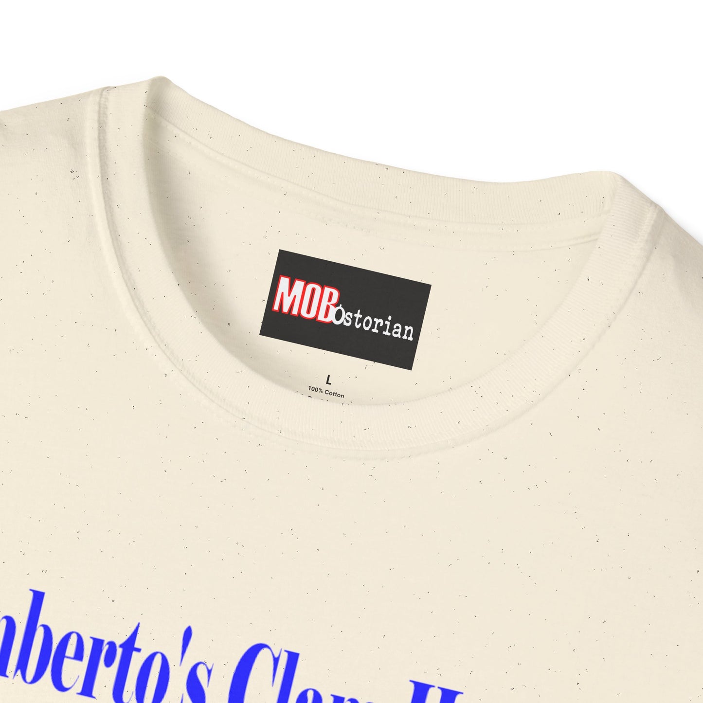 Umberto's Clam House Blue Lettering