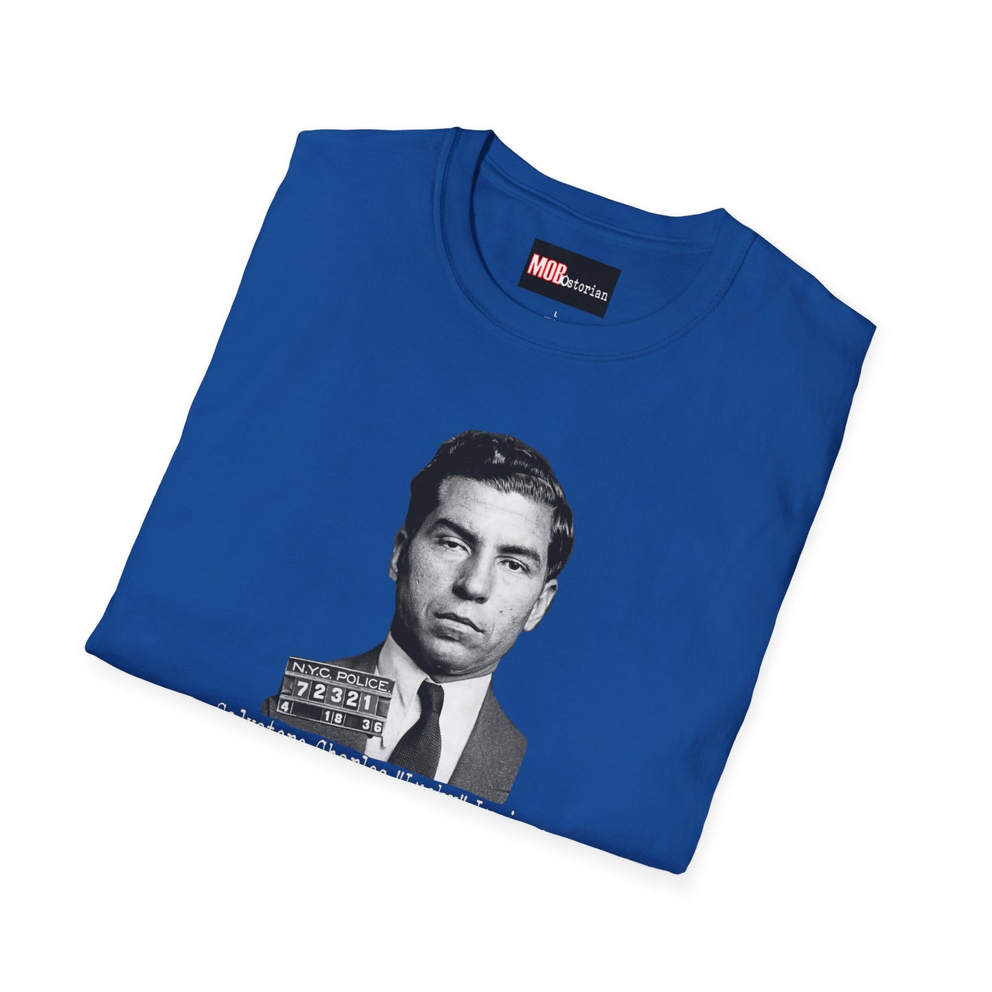 Lucky Luciano Mug Shot No Background with Caption White Lettering