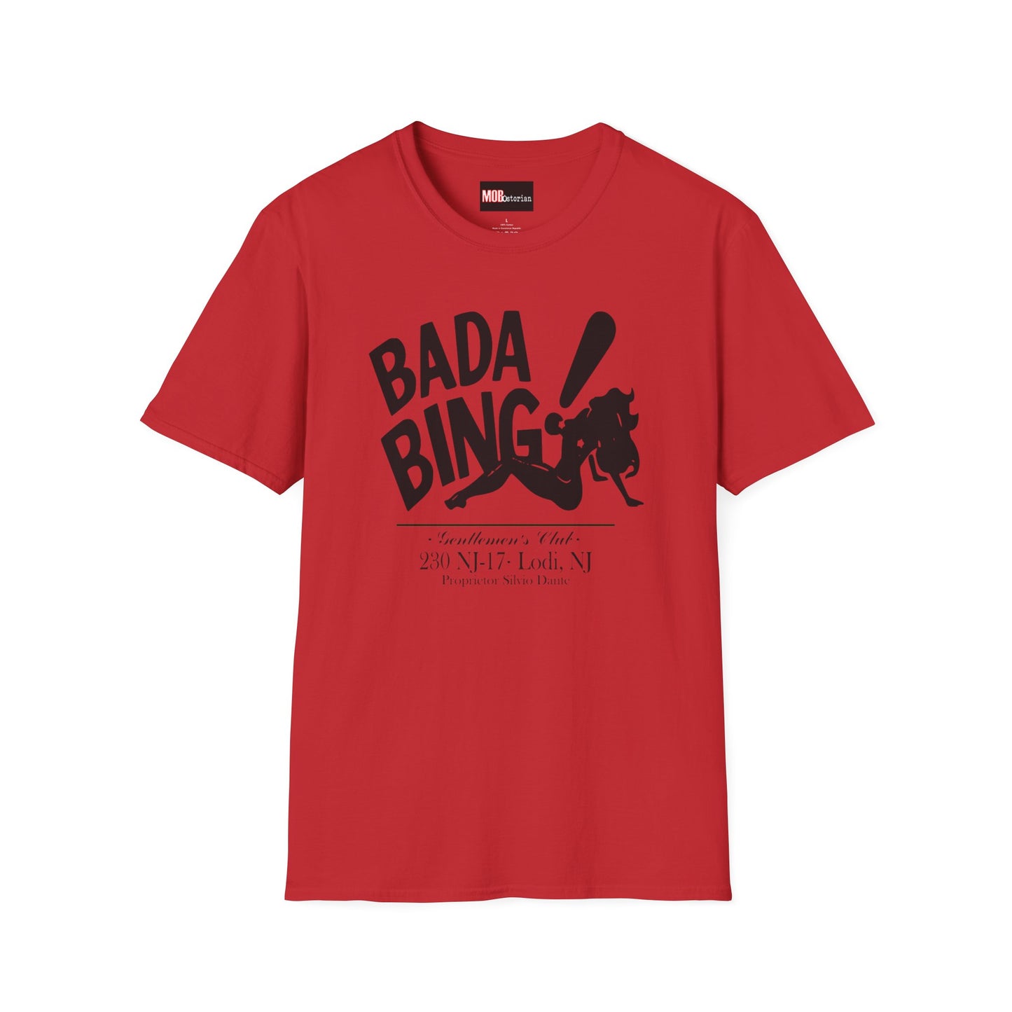 Bada Bing Logo with address and proprietor text (With Black Lettering)