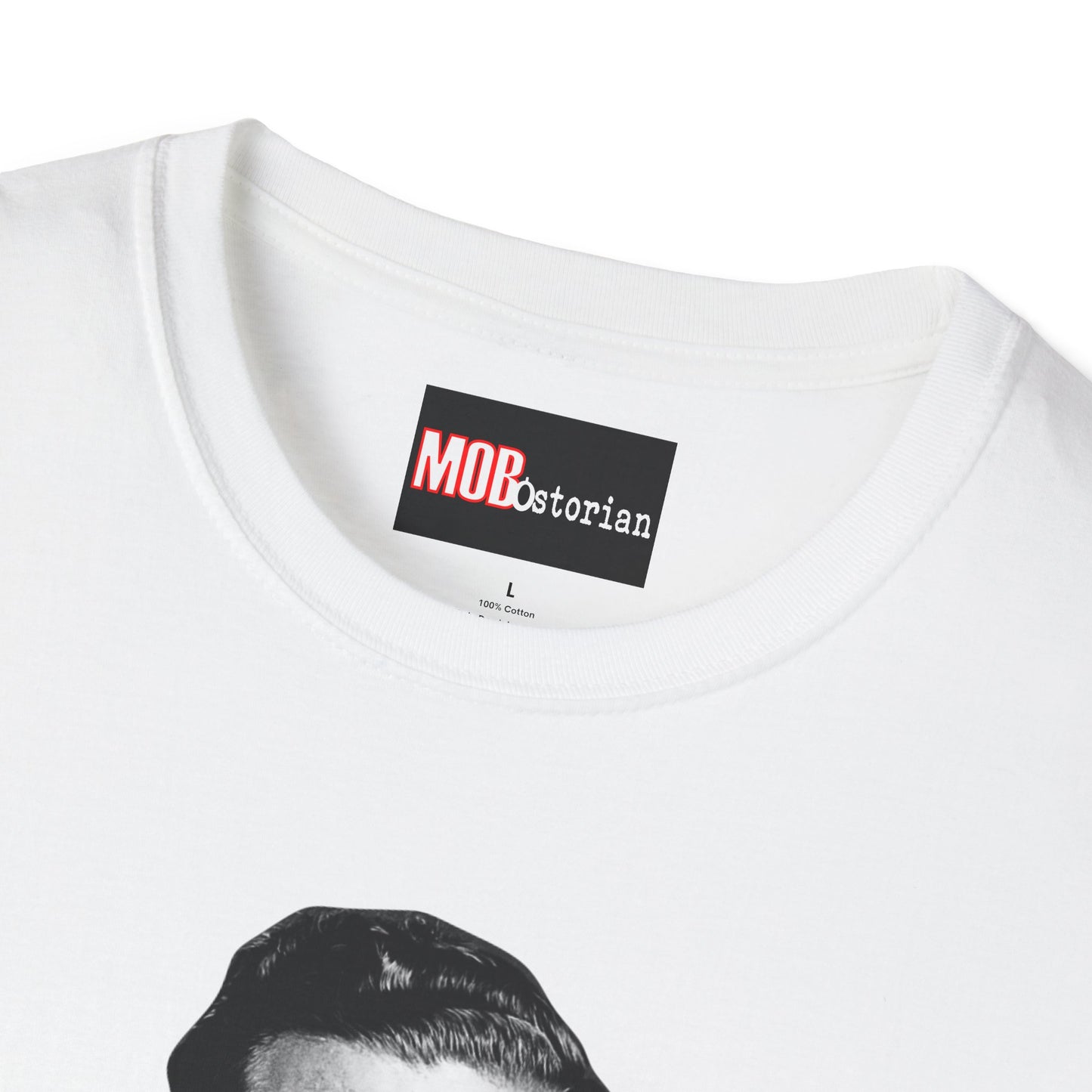 Lucky Luciano Mug Shot (With No Background with Caption in Black Lettering)