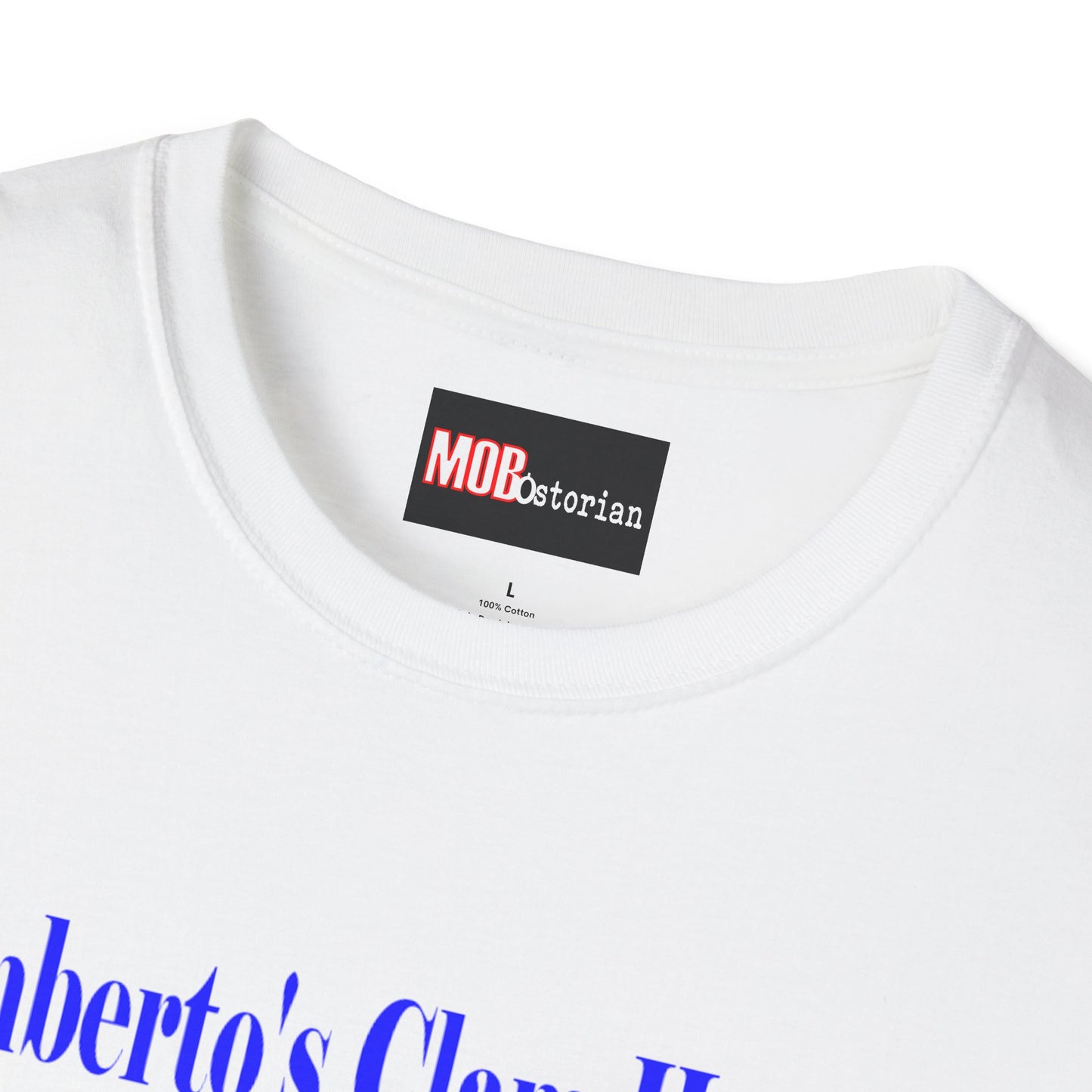 Umberto's Clam House Blue Lettering