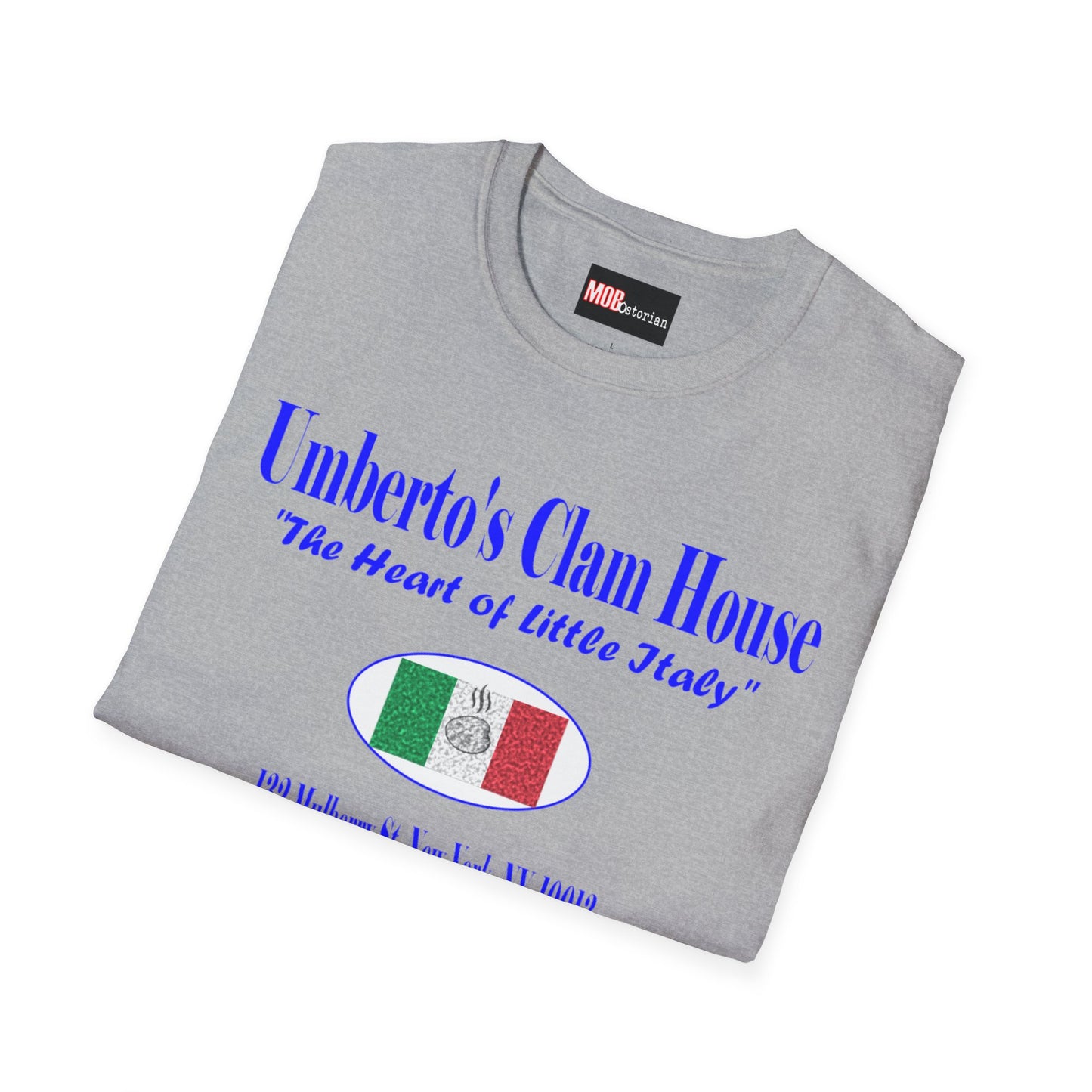 Umberto's Clam House Blue Lettering