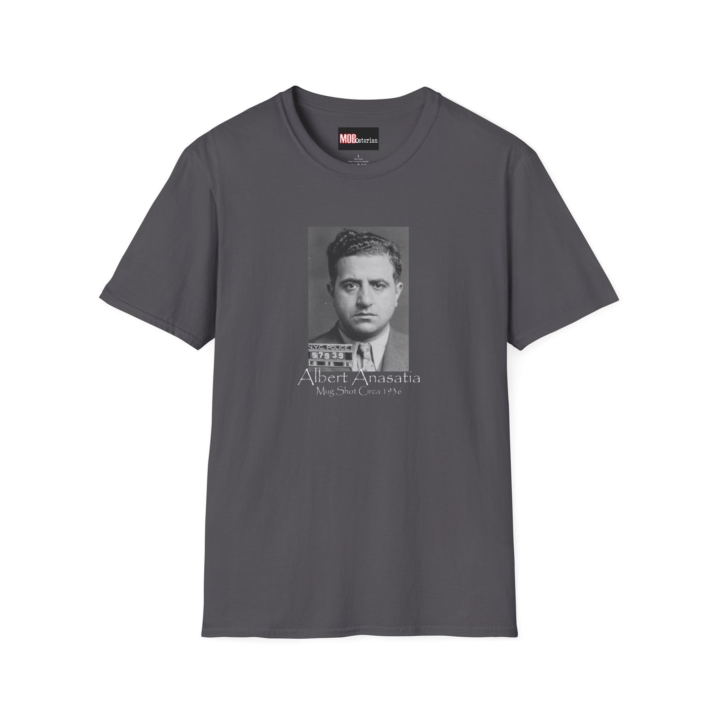 Albert Anastasia Mug Shot (With Background and White Lettering)