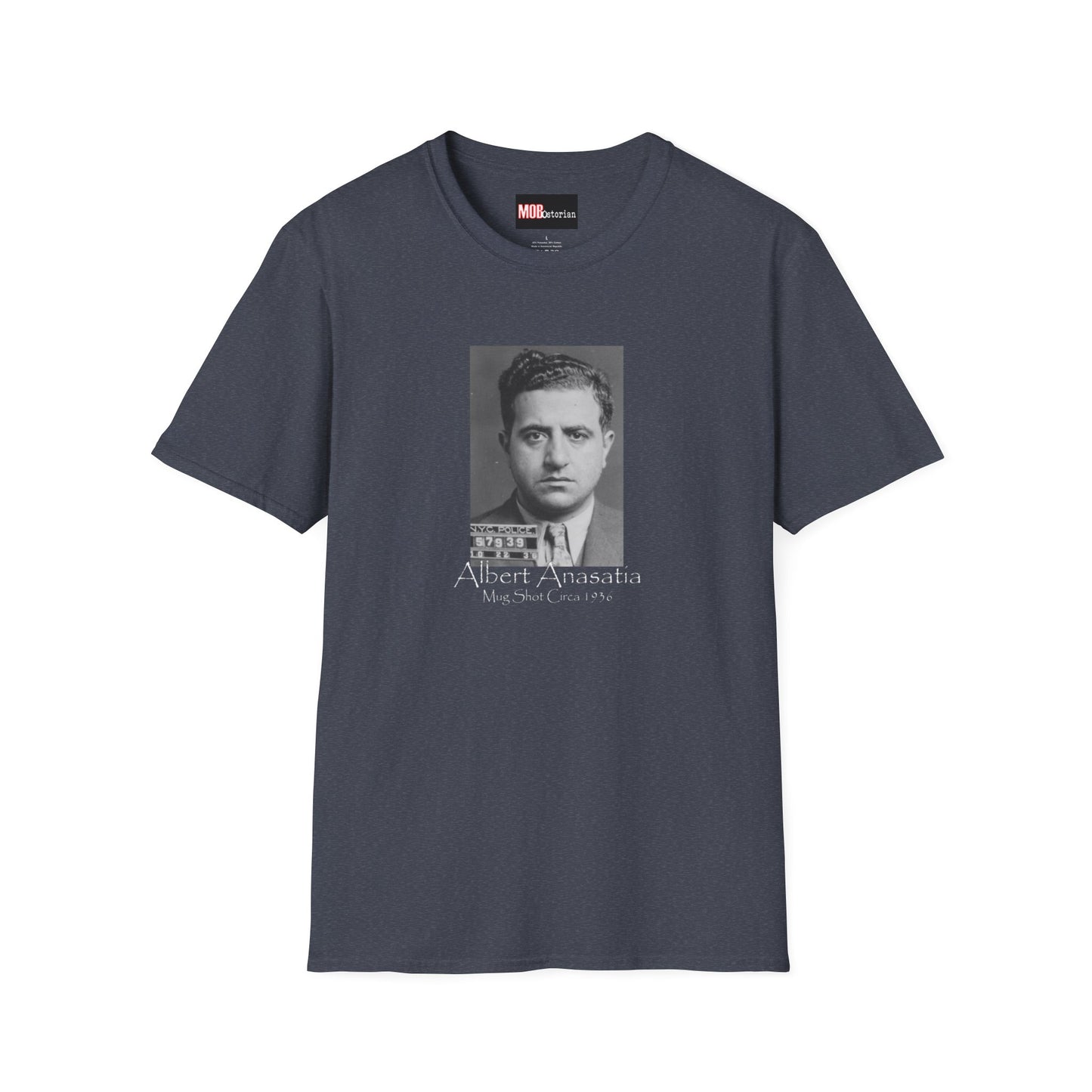 Albert Anastasia Mug Shot (With Background and White Lettering)