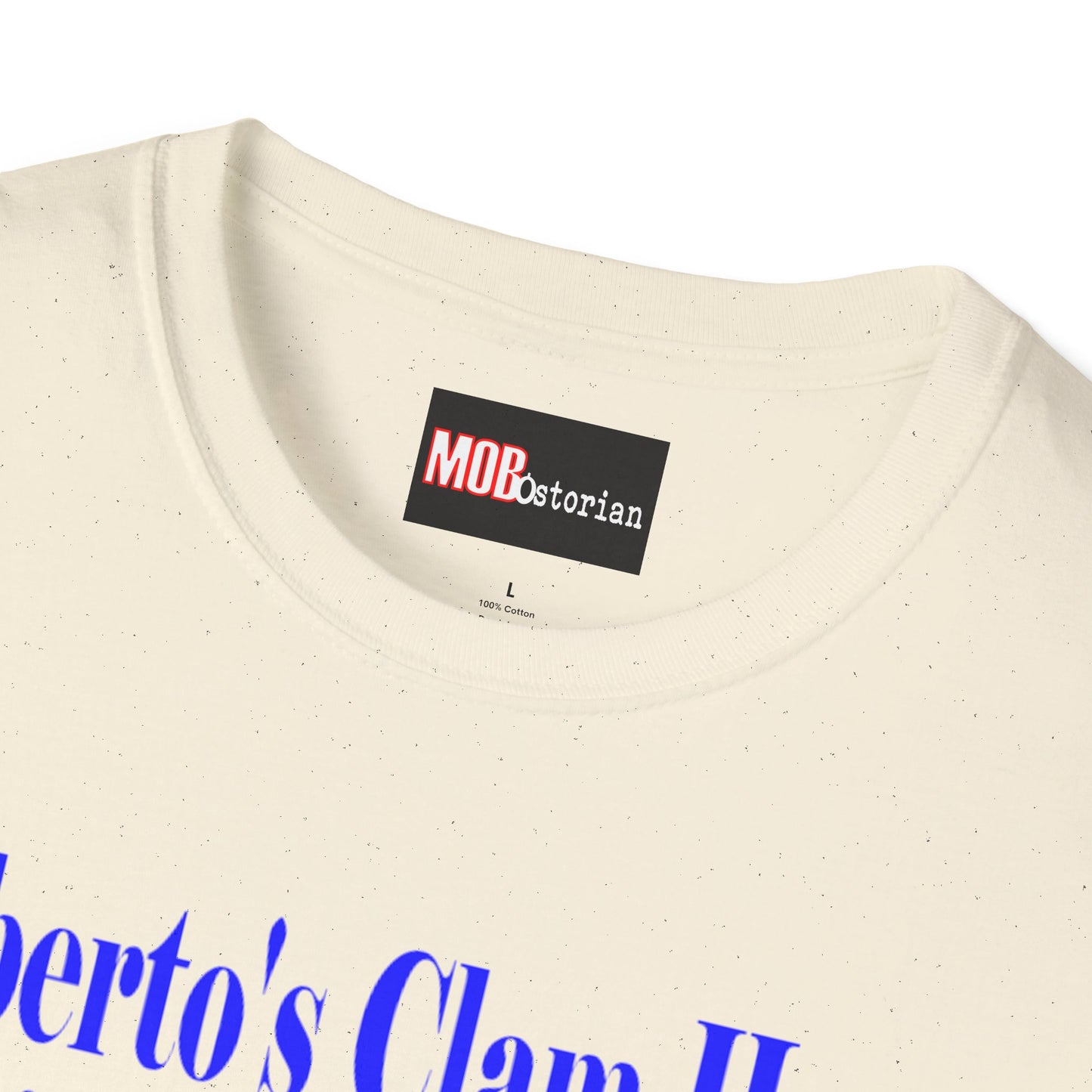 Umberto's Clam House Blue Lettering