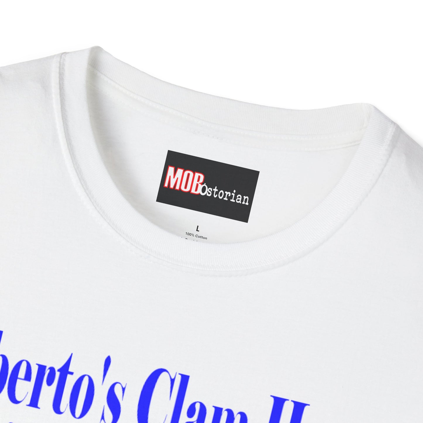Umberto's Clam House Blue Lettering